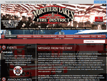 Tablet Screenshot of northernlakesfire.com